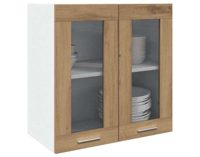 Sonata H Кухненски стенен шкаф Lyon със стъклена врата, цвят Artisan Oak, 60x31x60 см