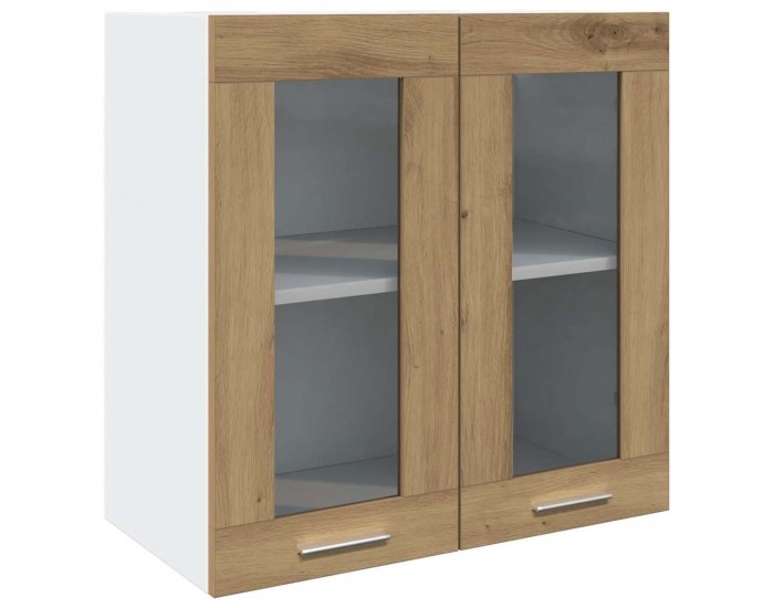 Sonata H Кухненски стенен шкаф Lyon със стъклена врата, цвят Artisan Oak, 60x31x60 см