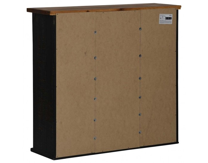 Sonata H Висящ шкаф HALDEN 2 плъзгащи се врати черен 75x22,5x70 cm бор