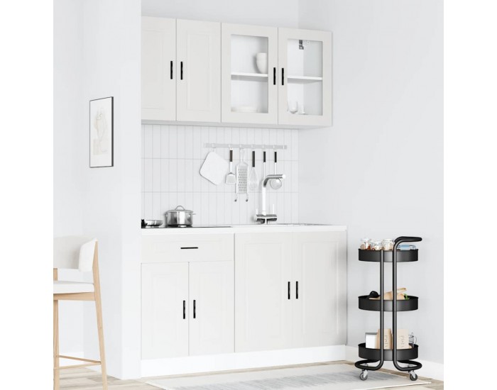 Sonata H Комплект кухненски шкафове от 4 части Porto, бяло инженерно дърво