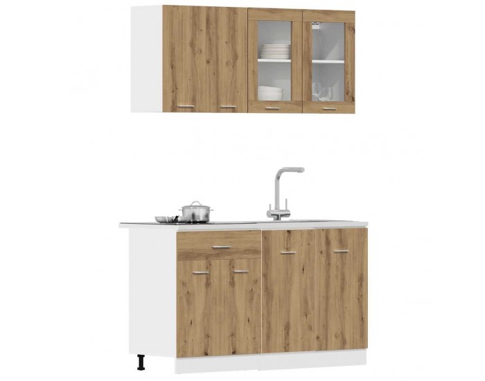 Sonata H Комплект кухненски шкафове от 4 части Lyon от дъб Artisan, инженерна дървесина