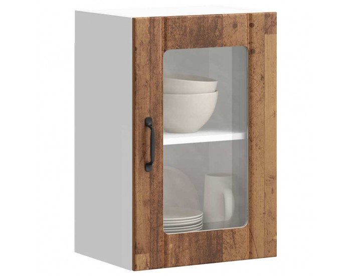 Sonata H Кухненски стенен шкаф със стъклена врата Lucca старо дърво