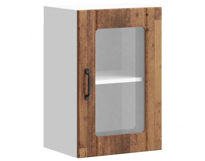 Sonata H Кухненски стенен шкаф със стъклена врата Lucca старо дърво