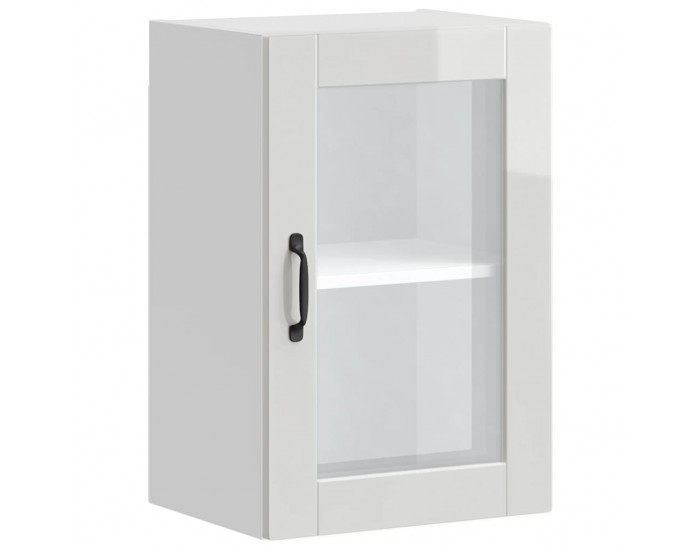 Sonata H Кухненски стенен шкаф със стъклена врата Porto Бял гланц