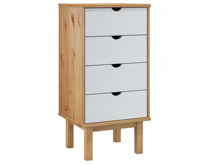 Sonata H Шкаф с чекмеджета OTTA, кафяво и бяло, 45x39x90 см, бор масив