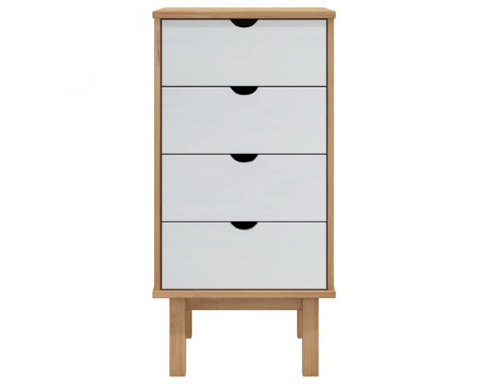 Sonata H Шкаф с чекмеджета OTTA, кафяво и бяло, 45x39x90 см, бор масив