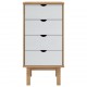 Sonata H Шкаф с чекмеджета OTTA, кафяво и бяло, 45x39x90 см, бор масив