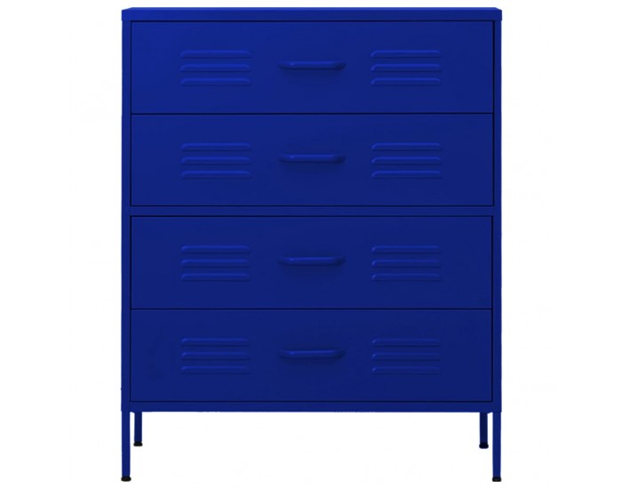 Sonata H Шкаф с чекмеджета, нейви синьо, 80х35х101,5 см, стомана Sonata H Шкаф с чекмеджета, нейви синьо, 80х35х101,5 см, стомана