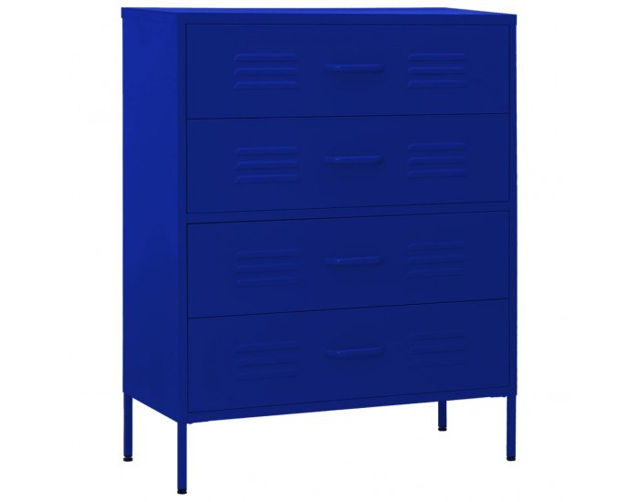 Sonata H Шкаф с чекмеджета, нейви синьо, 80х35х101,5 см, стомана Sonata H Шкаф с чекмеджета, нейви синьо, 80х35х101,5 см, стомана
