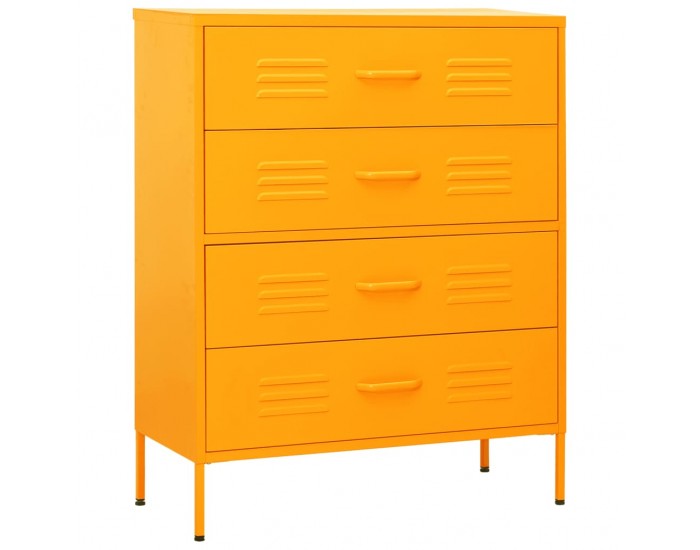 Sonata H Шкаф с чекмеджета, горчица жълто, 80х35х101,5 см, стомана