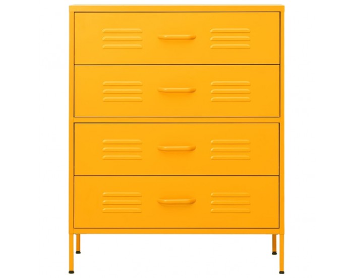 Sonata H Шкаф с чекмеджета, горчица жълто, 80х35х101,5 см, стомана