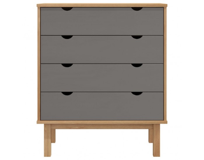Sonata H Шкаф с чекмеджета OTTA кафяво и сиво 76,5x39,5x90 см бор масив