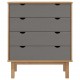 Sonata H Шкаф с чекмеджета OTTA кафяво и сиво 76,5x39,5x90 см бор масив