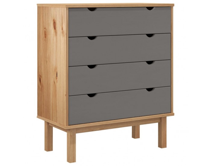 Sonata H Шкаф с чекмеджета OTTA кафяво и сиво 76,5x39,5x90 см бор масив