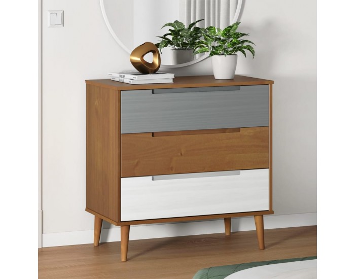 Sonata H Шкаф с чекмеджета MOLDE, кафяв, 80x40x80 см, бор масив Sonata H Шкаф с чекмеджета MOLDE, кафяв, 80x40x80 см, бор масив