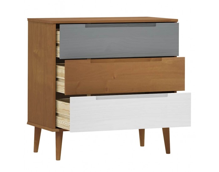 Sonata H Шкаф с чекмеджета MOLDE, кафяв, 80x40x80 см, бор масив Sonata H Шкаф с чекмеджета MOLDE, кафяв, 80x40x80 см, бор масив