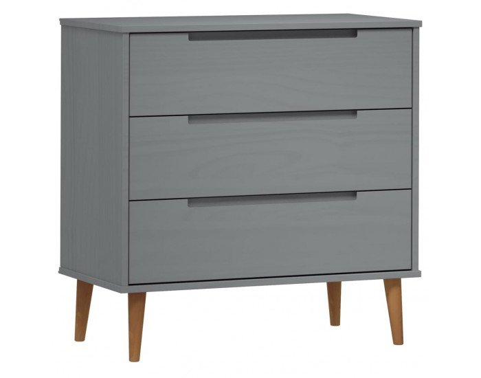 Sonata H Шкаф с чекмеджета MOLDE, сиво, 80x40x80 см, борово дърво масив Sonata H Шкаф с чекмеджета MOLDE, сиво, 80x40x80 см, борово дърво масив