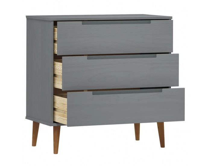 Sonata H Шкаф с чекмеджета MOLDE, сиво, 80x40x80 см, борово дърво масив Sonata H Шкаф с чекмеджета MOLDE, сиво, 80x40x80 см, борово дърво масив