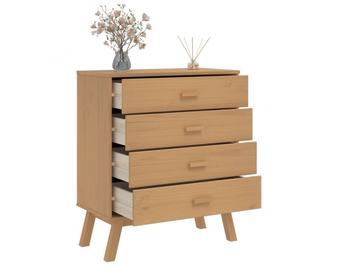 Sonata H Шкаф с чекмеджета OLDEN, кафяво, борово дърво масив