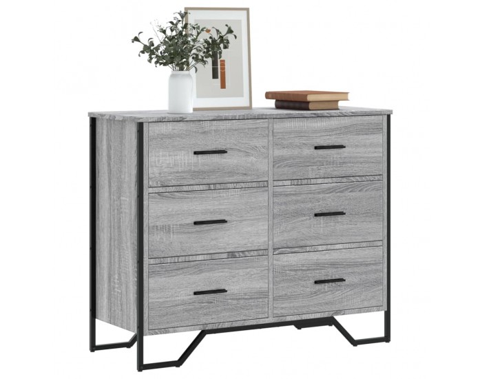 Sonata H Скрин с чекмеджета сив сонома 91x35,5x74,5 см инженерно дърво