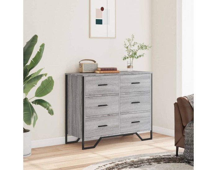 Sonata H Скрин с чекмеджета сив сонома 91x35,5x74,5 см инженерно дърво