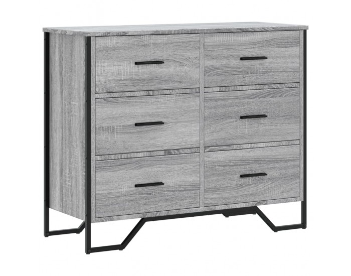 Sonata H Скрин с чекмеджета сив сонома 91x35,5x74,5 см инженерно дърво