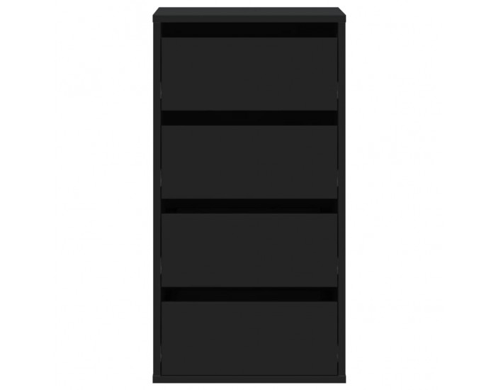 Sonata H Ъглов скрин с чекмеджета, черен, 40x41x76 см, инженерно дърво