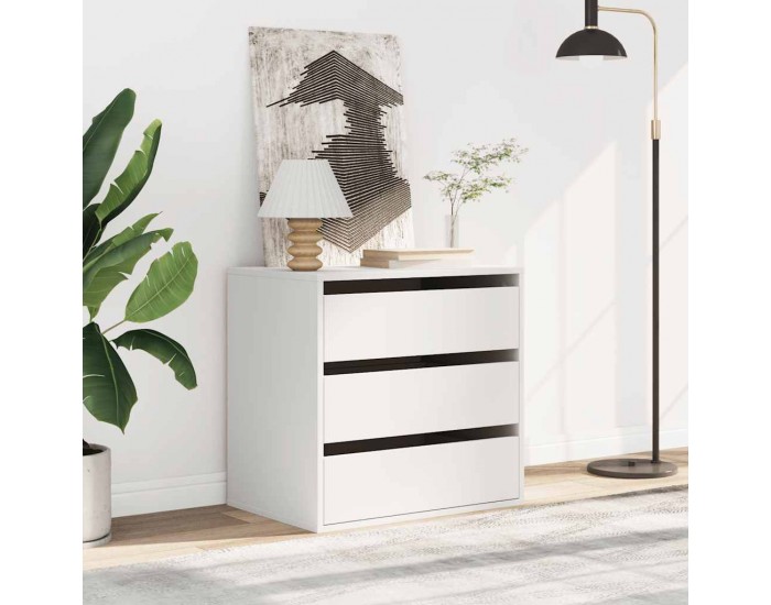 Sonata H Ъглов скрин с чекмеджета, бял, 60x41x58 см, инженерно дърво