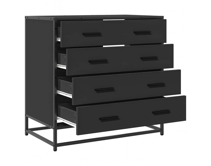 Sonata H Шкаф с чекмеджета Черен 70x41x70 cm Инженерна дървесина Sonata H Шкаф с чекмеджета Черен 70x41x70 cm Инженерна дървесина