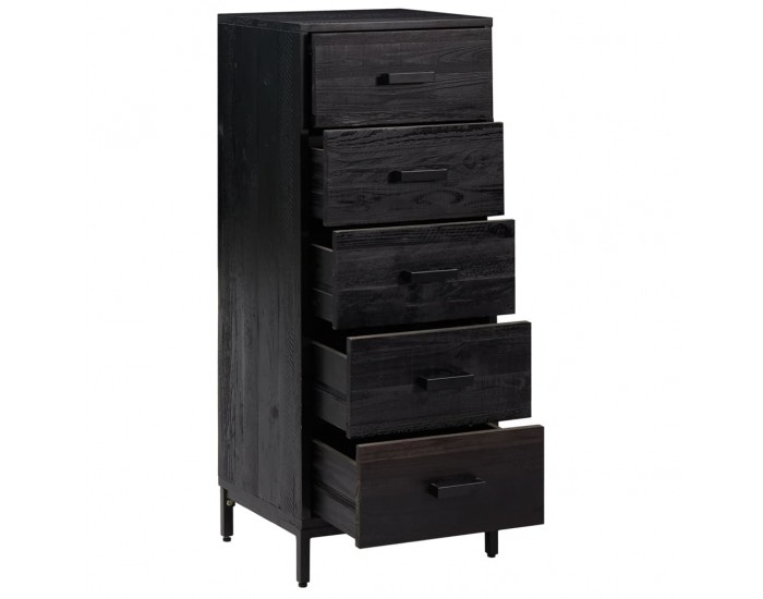 Sonata H Скрин с чекмеджета, черен, 42x35x110 см, бор масив