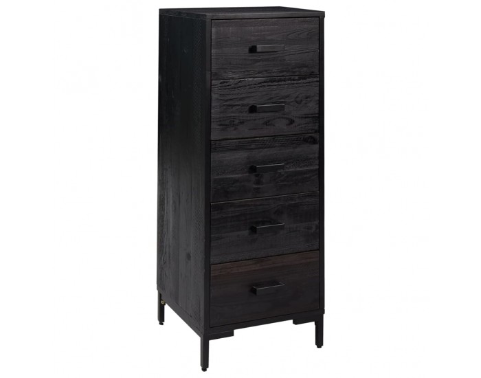 Sonata H Скрин с чекмеджета, черен, 42x35x110 см, бор масив