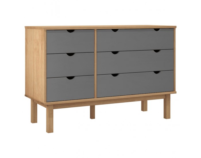 Sonata H Шкаф с чекмеджета OTTA кафяво и сиво 111x43x73,5 см бор масив