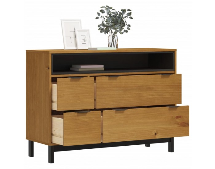 Sonata H Шкаф с чекмеджета FLAM, 110x40x80 см, борово дърво масив