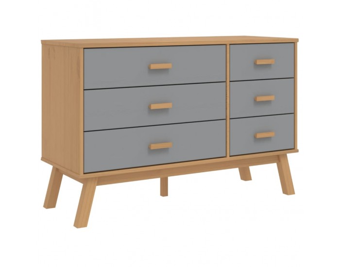 Sonata H Шкаф с чекмеджета OLDEN, сиво и кафяво, борово дърво масив