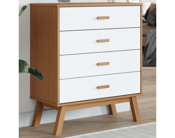 Sonata H Шкаф с чекмеджета OLDEN, бяло и кафяво, борово дърво масив Sonata H Шкаф с чекмеджета OLDEN, бяло и кафяво, борово дърво масив