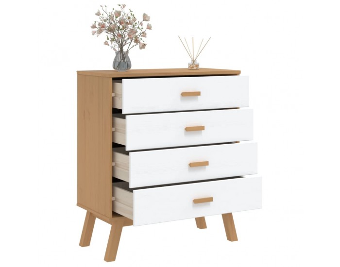 Sonata H Шкаф с чекмеджета OLDEN, бяло и кафяво, борово дърво масив Sonata H Шкаф с чекмеджета OLDEN, бяло и кафяво, борово дърво масив