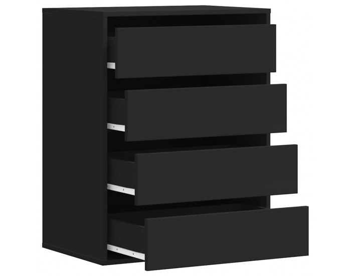 Sonata H Ъглов скрин с чекмеджета, черен, 60x41x76 см, инженерно дърво