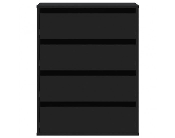 Sonata H Ъглов скрин с чекмеджета, черен, 60x41x76 см, инженерно дърво