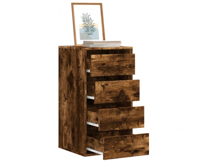 Sonata H Ъглов скрин с чекмеджета опушен дъб 40x41x76 см инженерно дърво