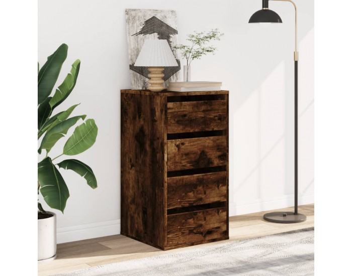 Sonata H Ъглов скрин с чекмеджета опушен дъб 40x41x76 см инженерно дърво