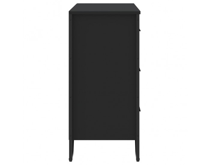 Sonata H Скрин с чекмеджета, черен, 91x35,5x74,5 см, инженерно дърво