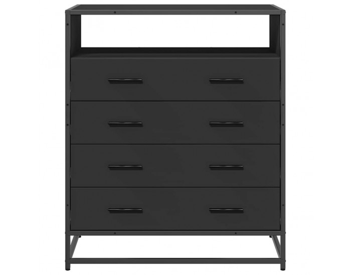 Sonata H Шкаф с чекмеджета Черен 70x41x83,5 cm Инженерна дървесина