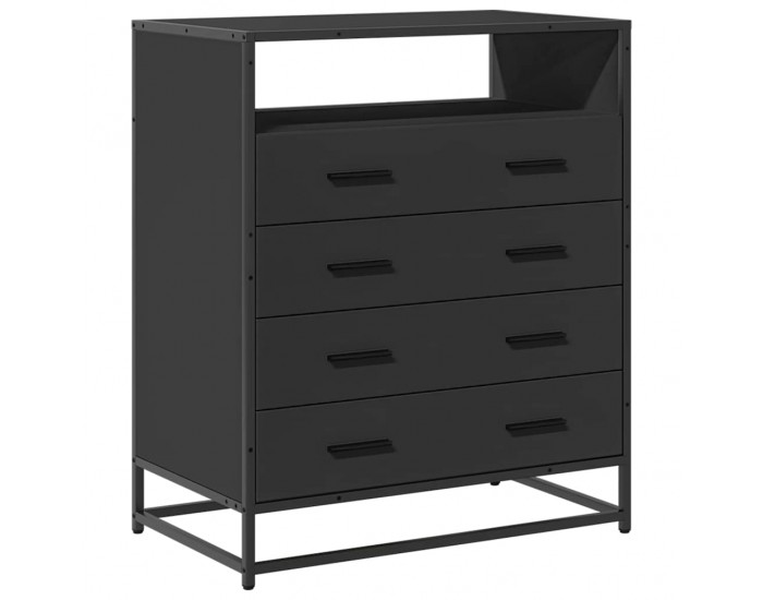 Sonata H Шкаф с чекмеджета Черен 70x41x83,5 cm Инженерна дървесина