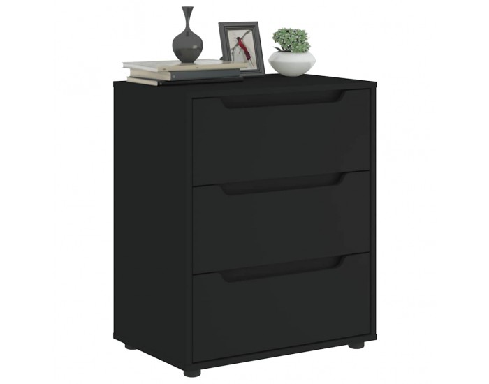 Sonata H Шкаф VISNES Черен 60x40x73 cm Инженерна дървесина