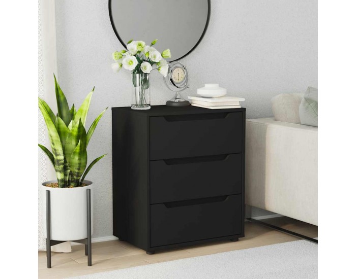 Sonata H Шкаф VISNES Черен 60x40x73 cm Инженерна дървесина