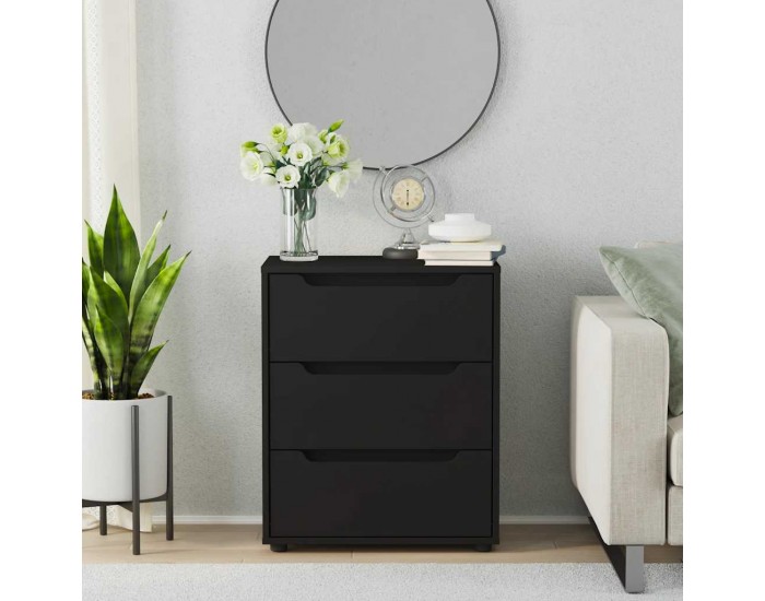 Sonata H Шкаф VISNES Черен 60x40x73 cm Инженерна дървесина