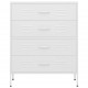 Sonata H Шкаф с чекмеджета, бял, 80х35х101,5 см, стомана