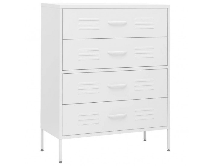 Sonata H Шкаф с чекмеджета, бял, 80х35х101,5 см, стомана