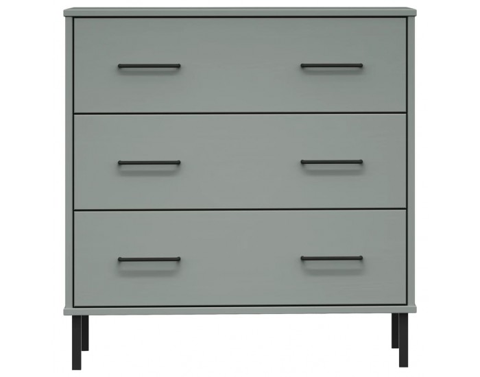 Sonata H Сайдборд с 3 чекмеджета сива 77x40x79,5 см масивно дърво OSLO