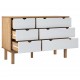 Sonata H Шкаф с чекмеджета OTTA кафяво и бяло 111x43x73,5 см бор масив